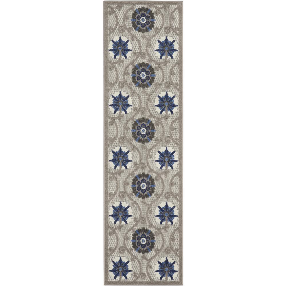 ALH19 Aloha Grey/Blue Area Rug- 2'3" x  8'. Picture 1