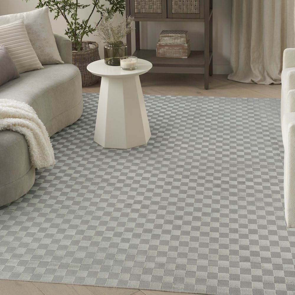 Serenity Home 7'10" x 9'10" Grey Modern Indoor Rug. Picture 2