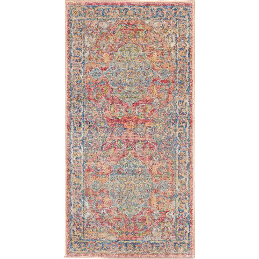 Vintage Rectangle Area Rug, 2' x 4'. Picture 1