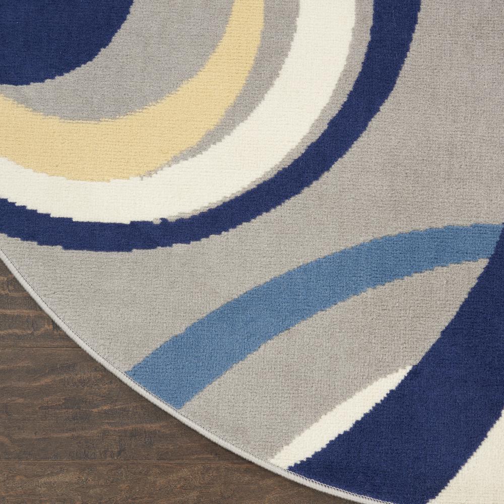 Mid-Century Modern Round Area Rug, 5' x Round. Picture 4