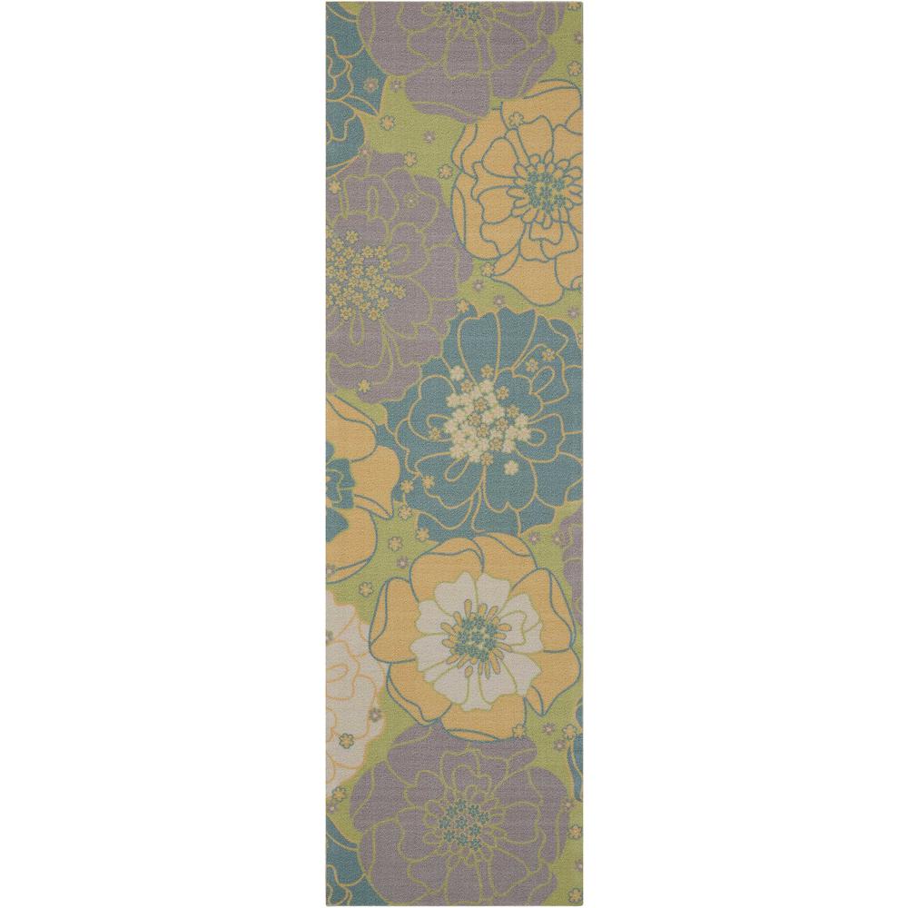 Home & Garden Area Rug, Green, 2'3" x 8'. Picture 1