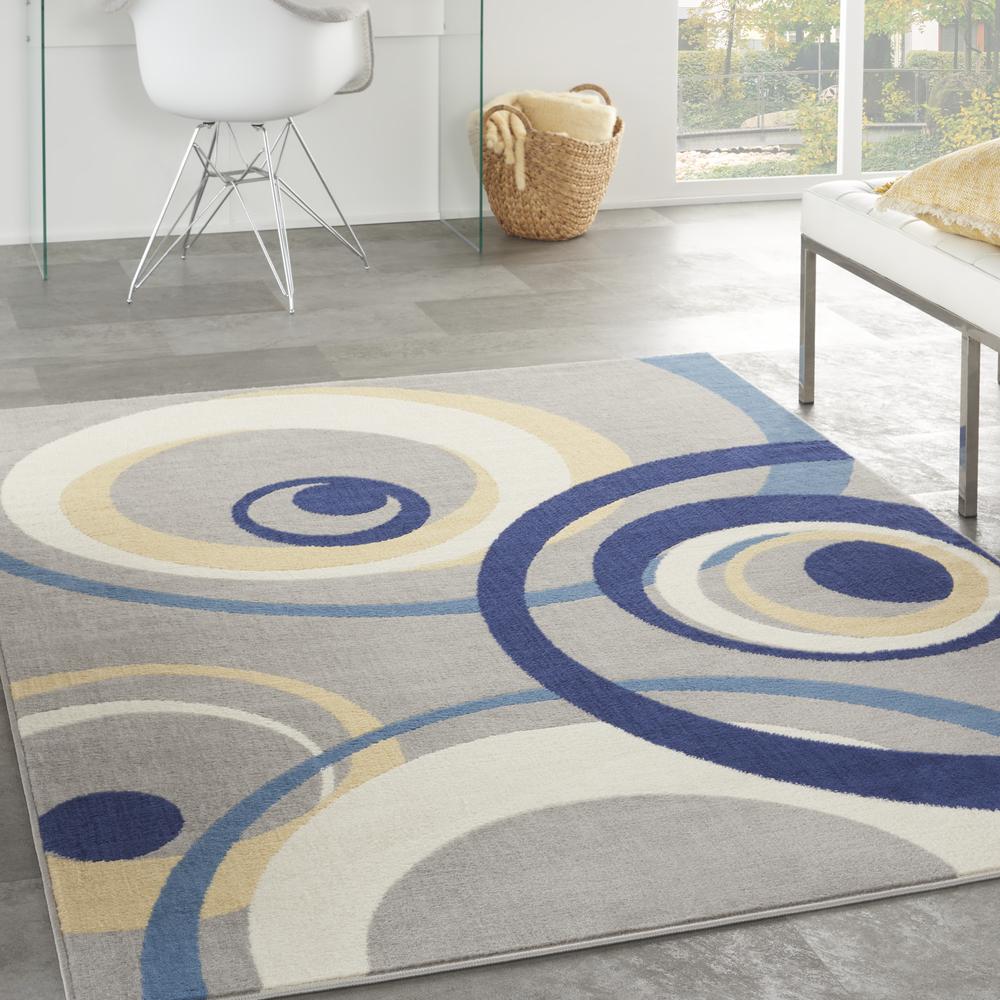 Mid-Century Modern Rectangle Area Rug, 6' x 9'. Picture 3