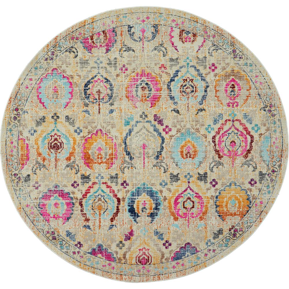 Vintage Round Area Rug, 6' x Round. Picture 1