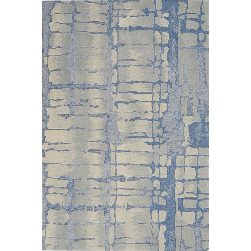 Symmetry Area Rug, Blue/Grey, 5'3" X 7'9". Picture 1