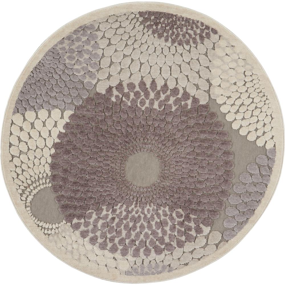 Graphic Illusions Area Rug, Grey, 4' x ROUND. Picture 1