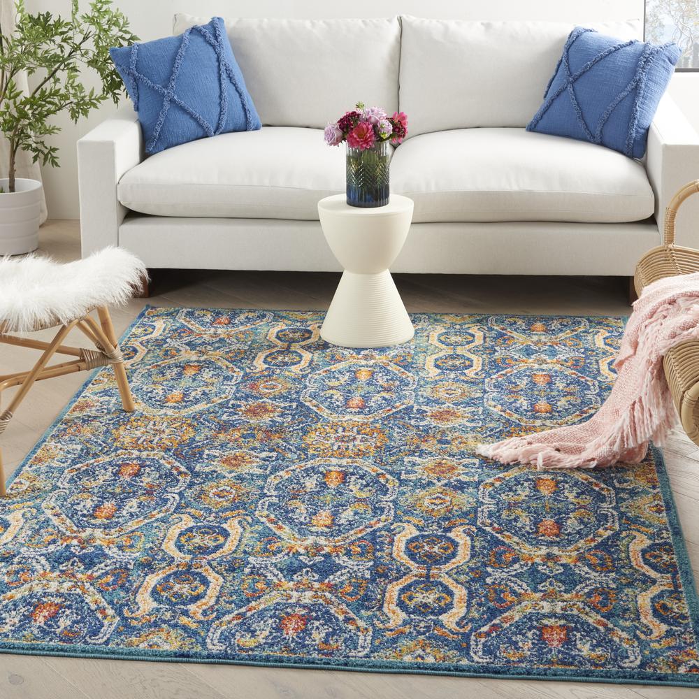 ALR05 Allur Blue Multicolor Area Rug- 5'3" x 7'3". Picture 1