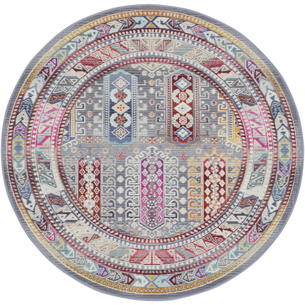Bohemian Round Area Rug, 4' x Round. Picture 1