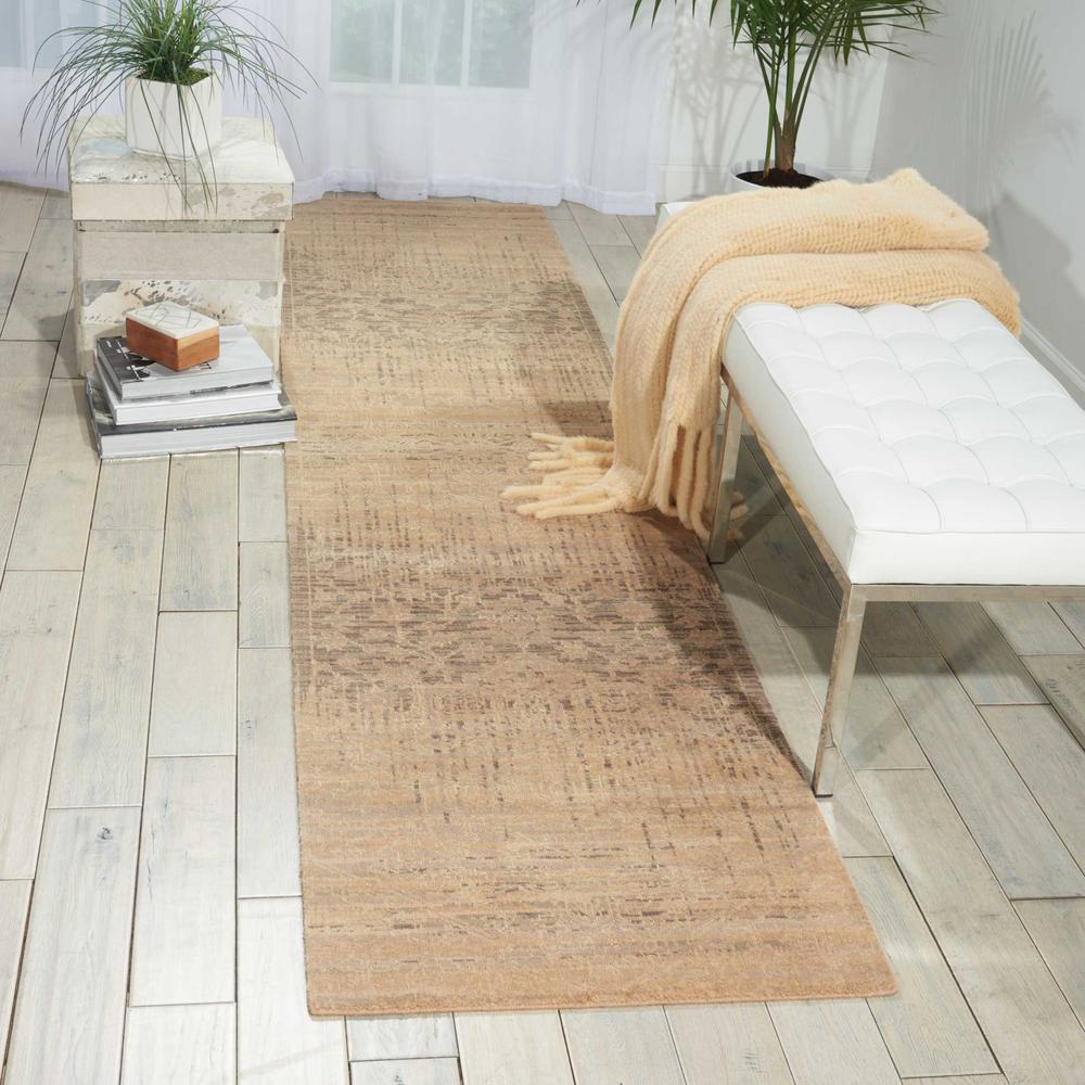 Silk Elements Area Rug, Beige, 2'5" x 10'. Picture 2