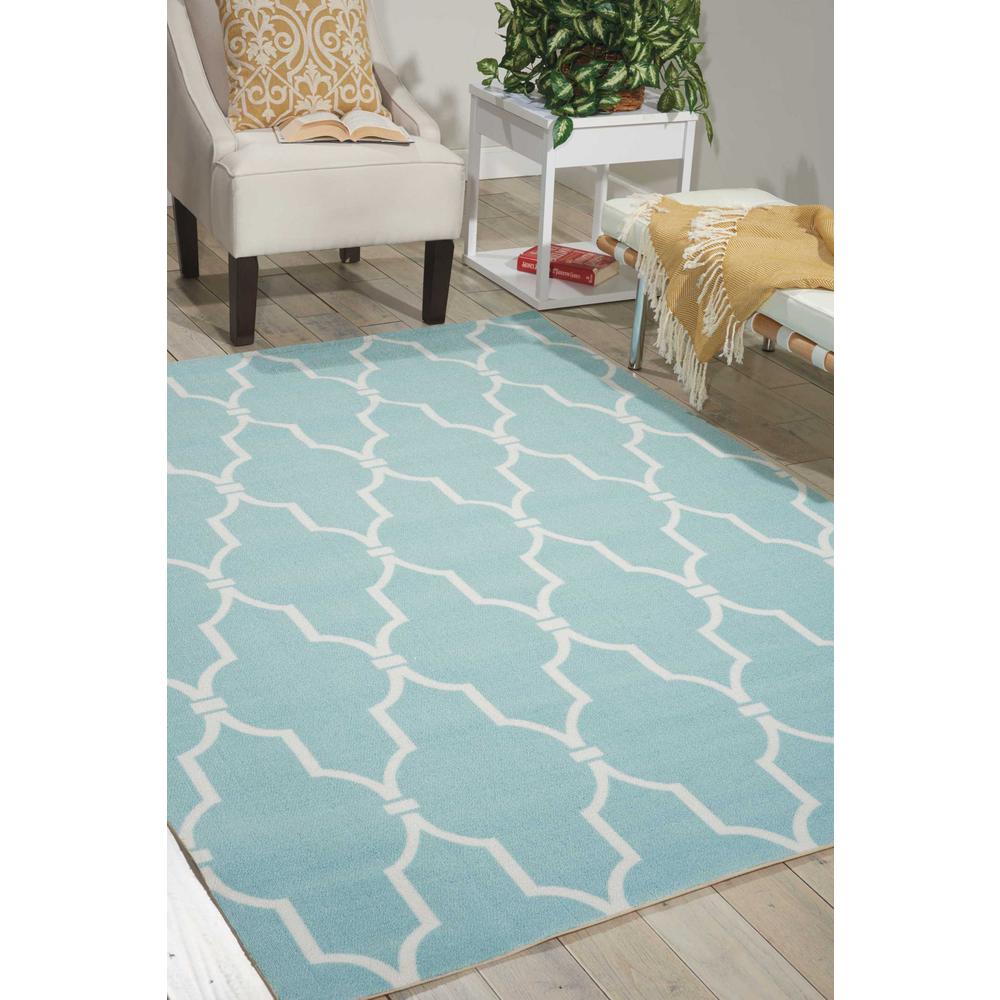 Home & Garden Area Rug, Aqua, 10' x 13'. Picture 2