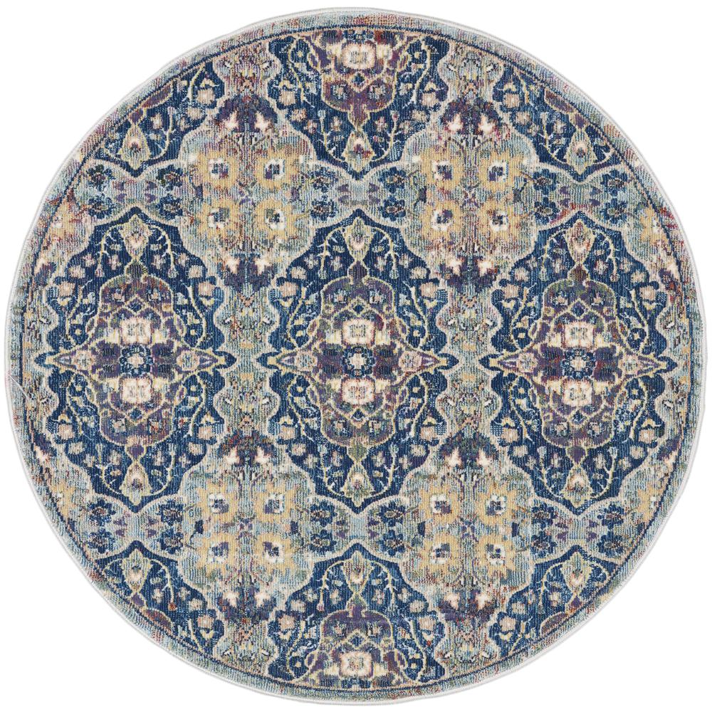 Bohemian Round Area Rug, 4' x Round. Picture 1
