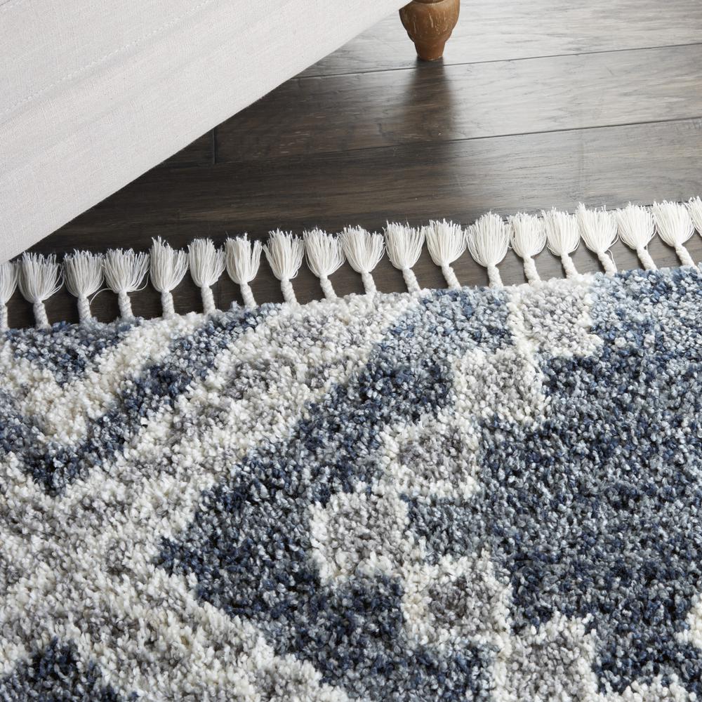 Scandinavian Shag Area Rug, Denim Blue, 4' x 6'. Picture 5