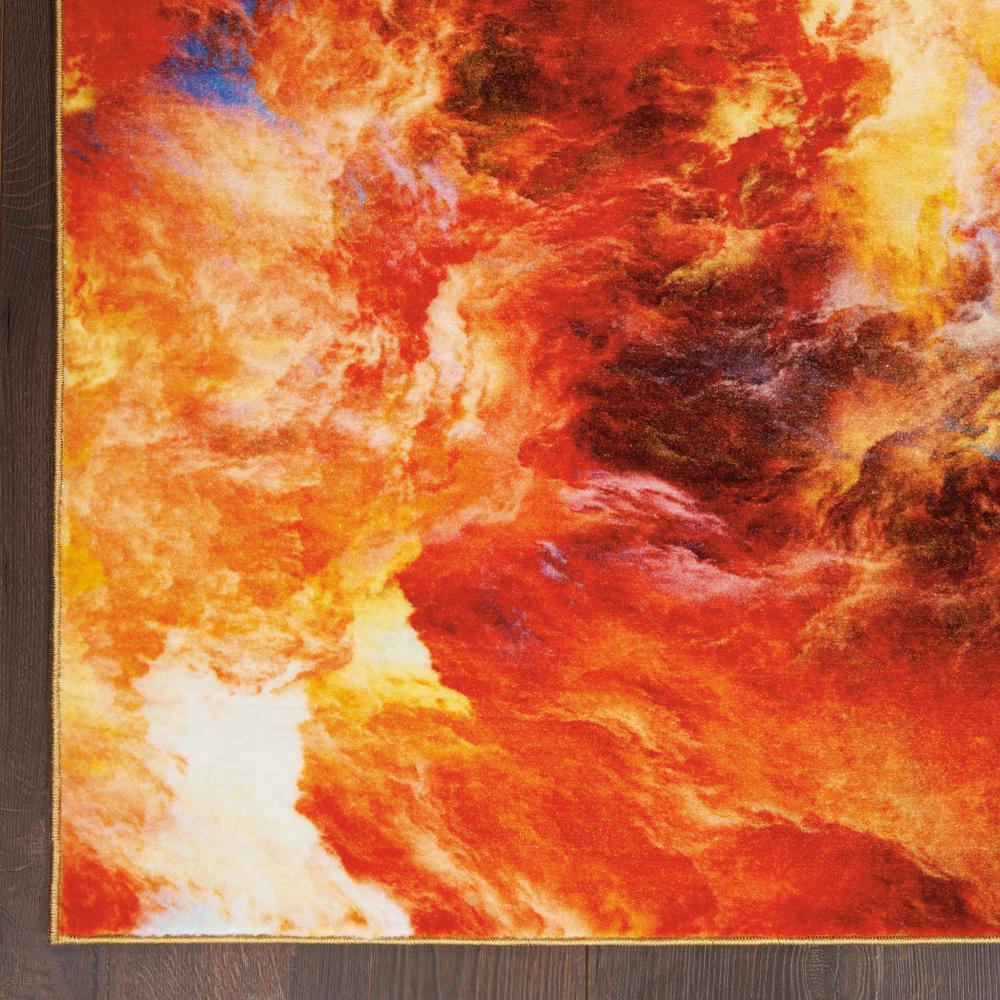 Nourison Le Reve Area Rug, Red Flame, 5'3" x 7'3", LER05. Picture 4