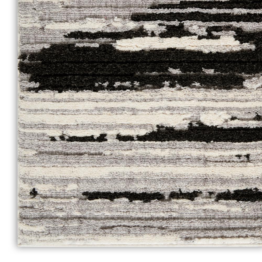 Nourison Textured Contemporary Area Rug, 5'3" x 7'3", Ivory/Charcoal. Picture 5