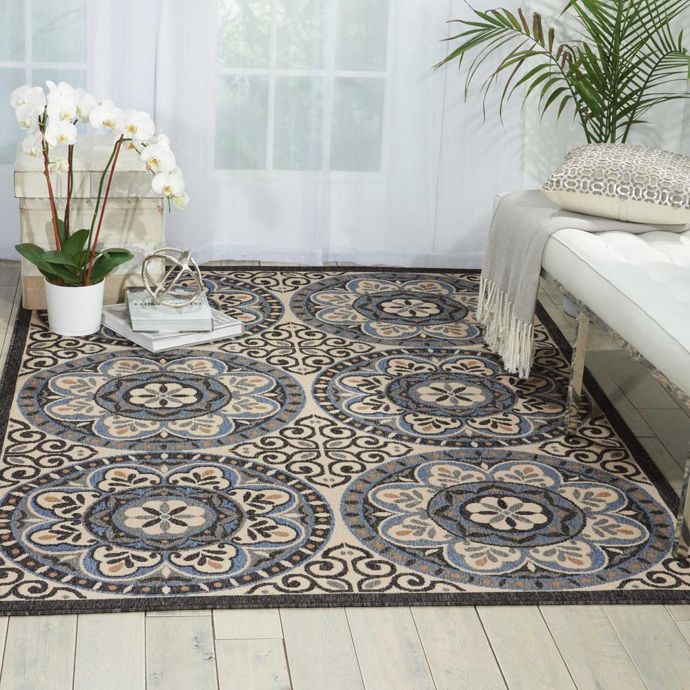 Caribbean Area Rug, Ivory/Charcoal, 2'3" x 7'6". Picture 2