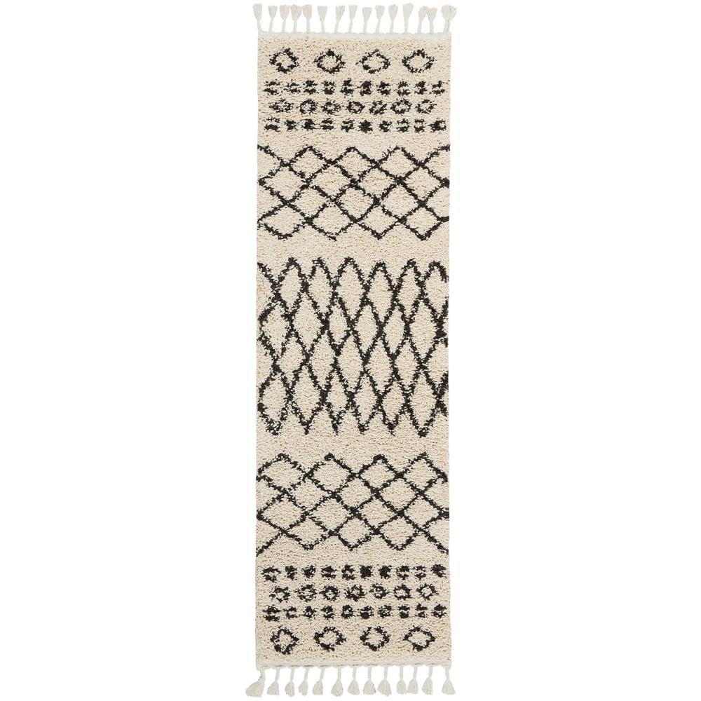 Moroccan Shag Area Rug, Cream, 2'2" x 8'1". Picture 1