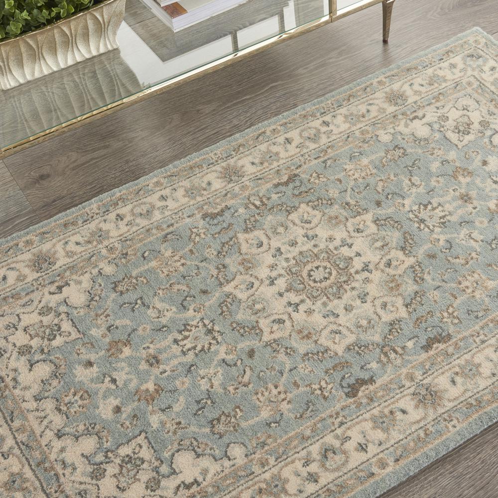 Nourison Living Treasures Area Rug, 2'6" x 4'3", Aqua/Ivory. Picture 8