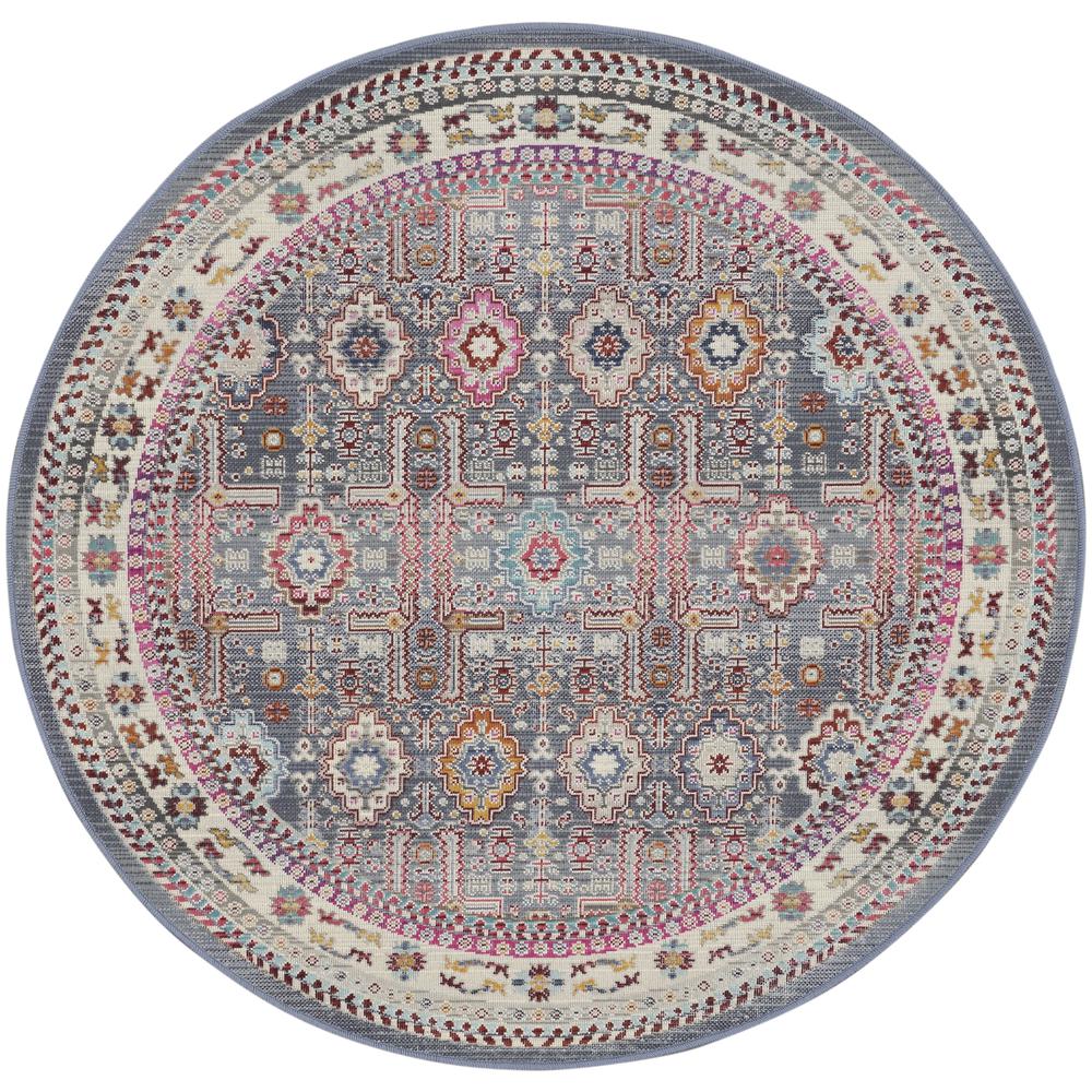 Bohemian Round Area Rug, 4' x Round. Picture 1