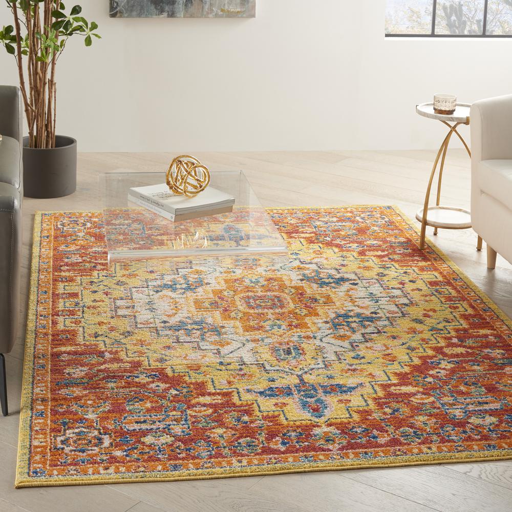 ALR04 Allur Red Multicolor Area Rug- 5'3" x 7'3". Picture 2