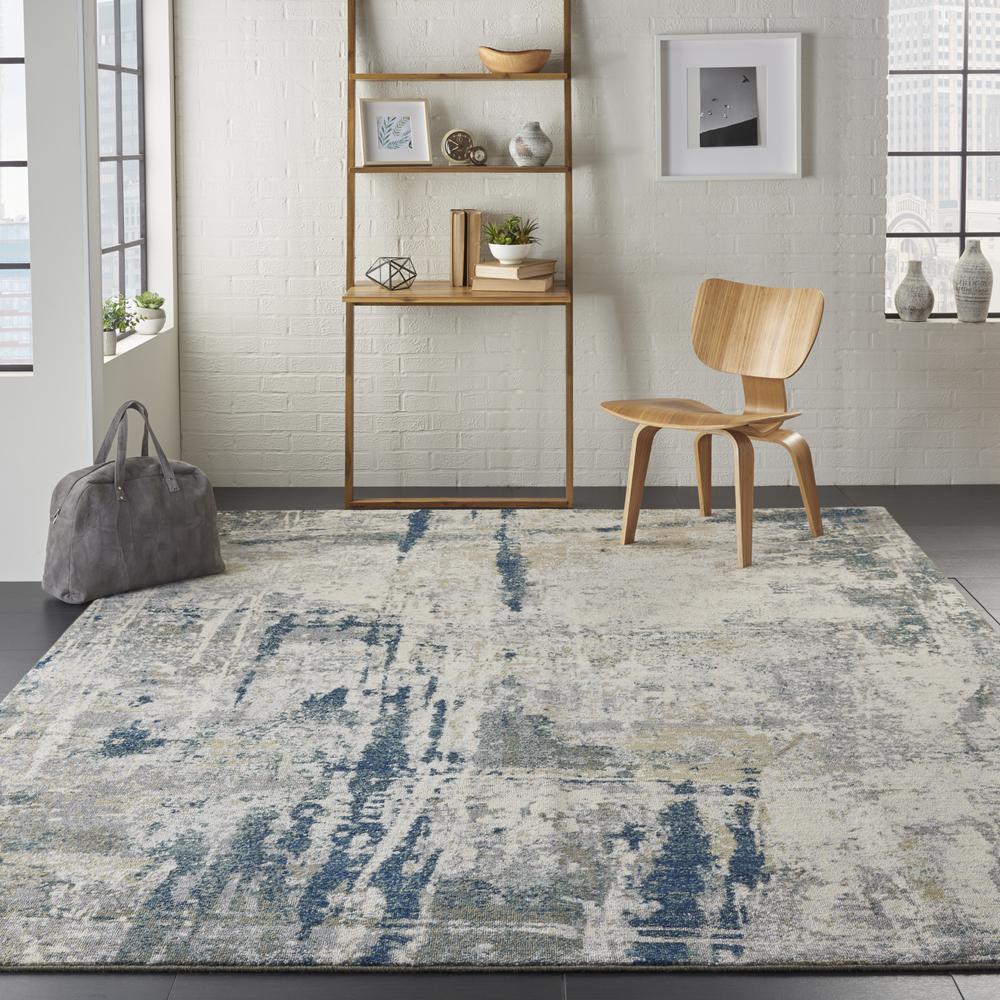 Artworks Area Rug, Ivory/Navy, 7'9" x 9'9". Picture 2