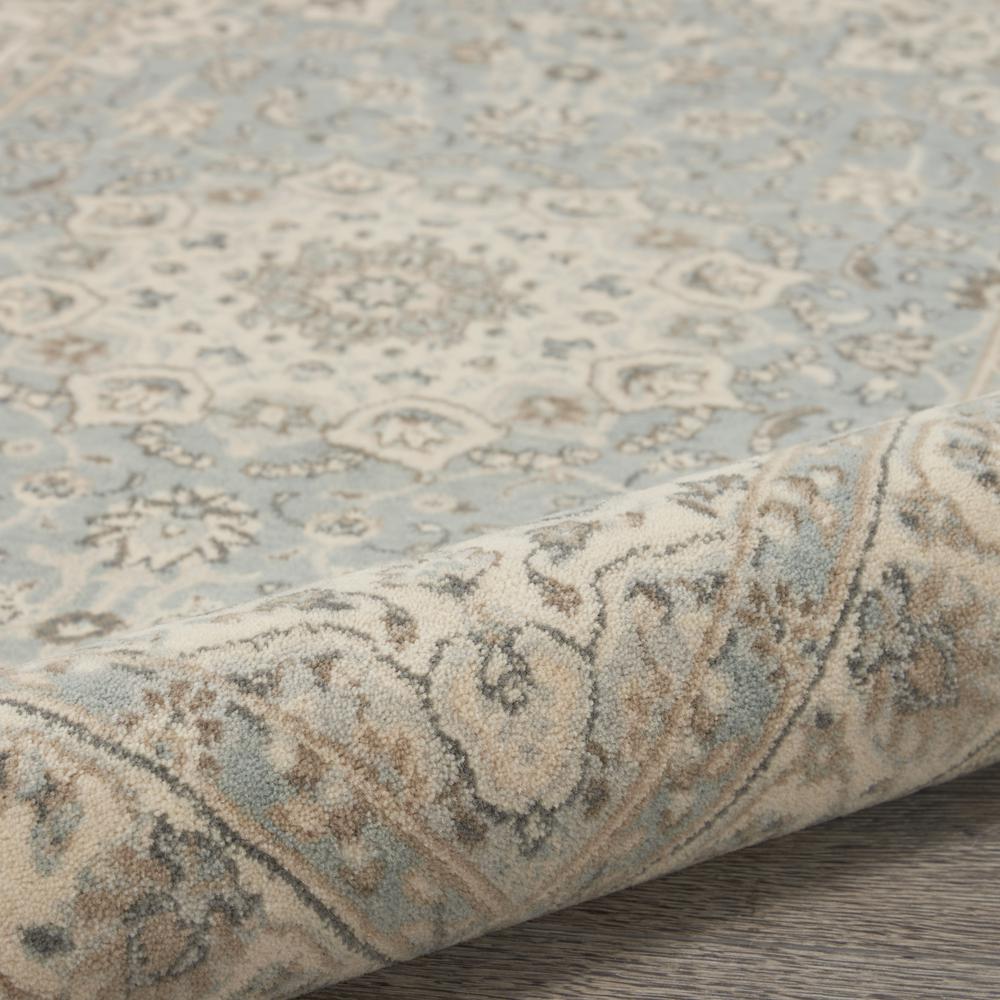 Nourison Living Treasures Area Rug, 3'6" x 5'6", Aqua/Ivory. Picture 7