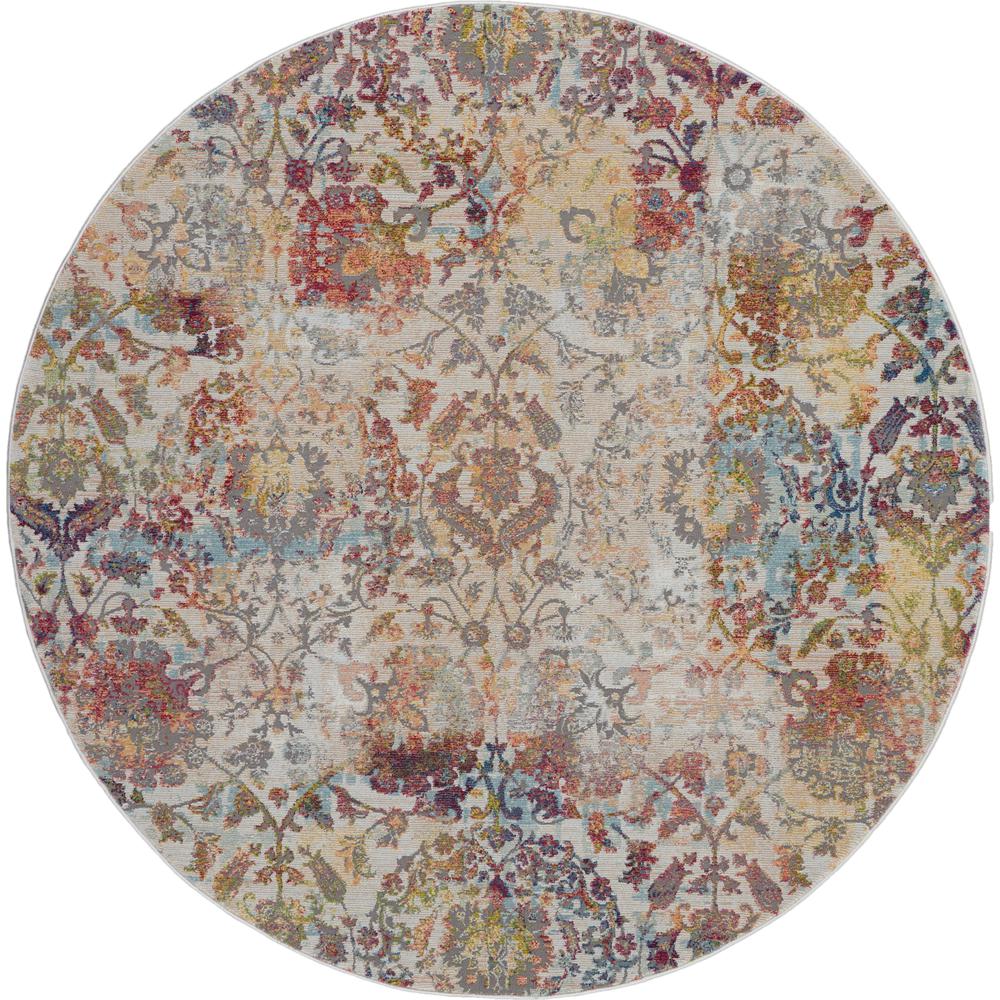 Vintage Round Area Rug, 4' x Round. Picture 1