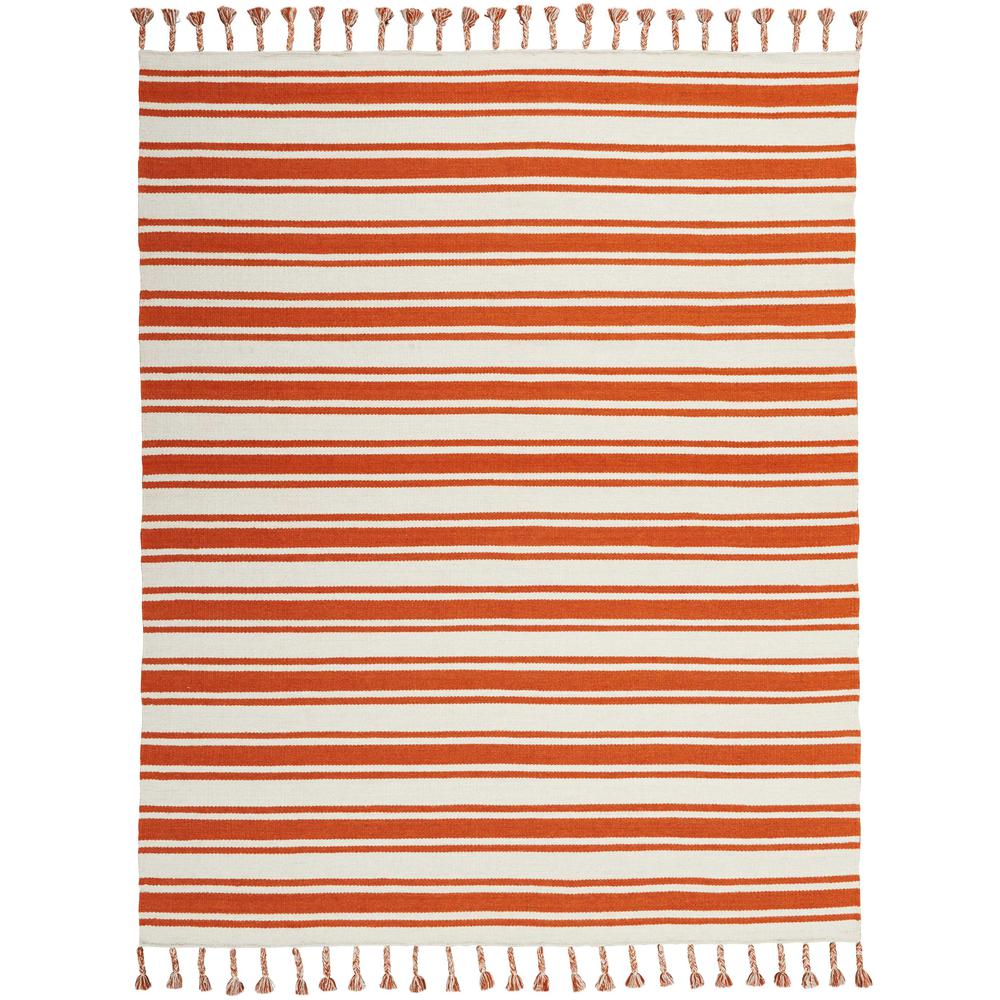 Solano Area Rug, Ivory/Orange, 8' x 10'6". Picture 1