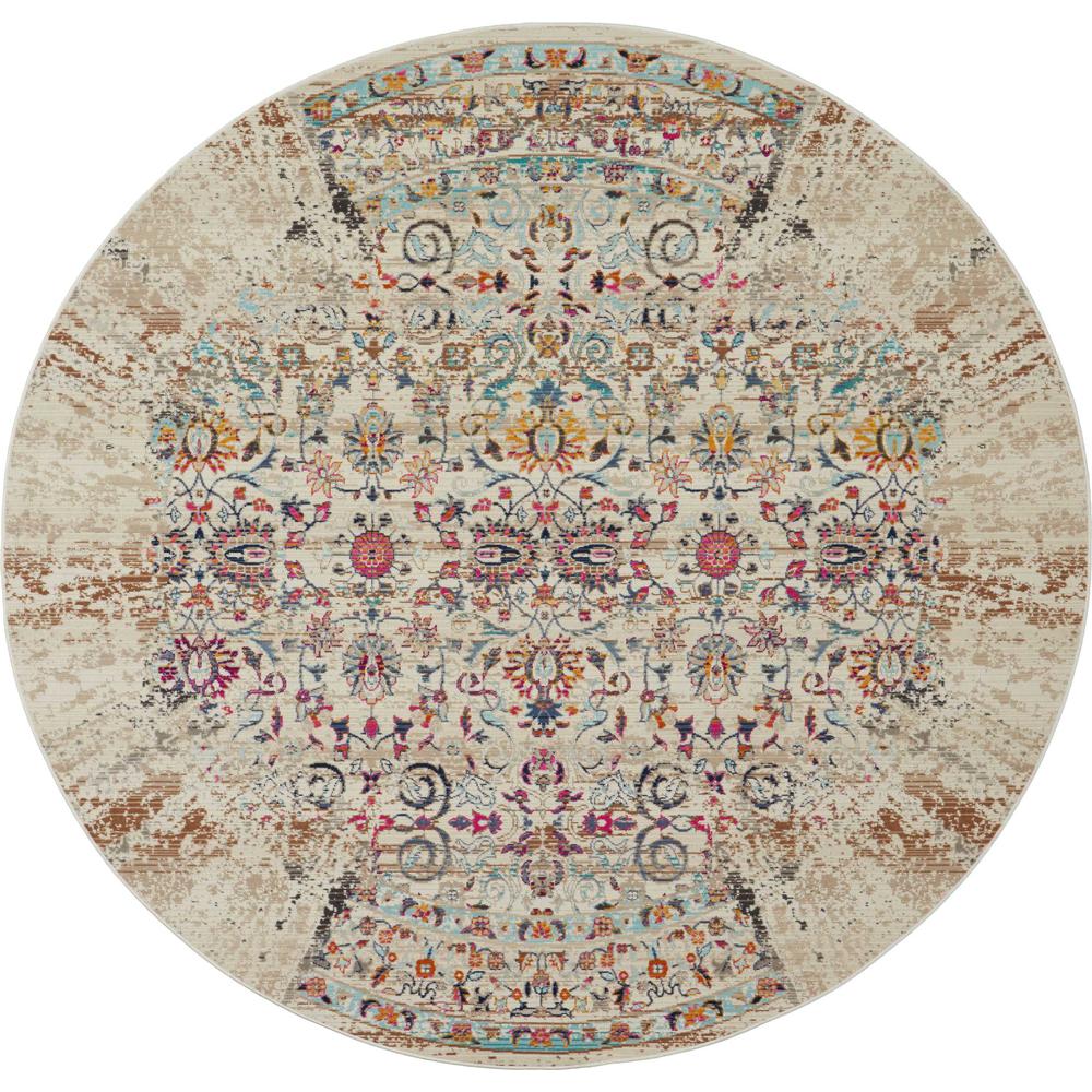 Vintage Round Area Rug, 6' x Round. Picture 1