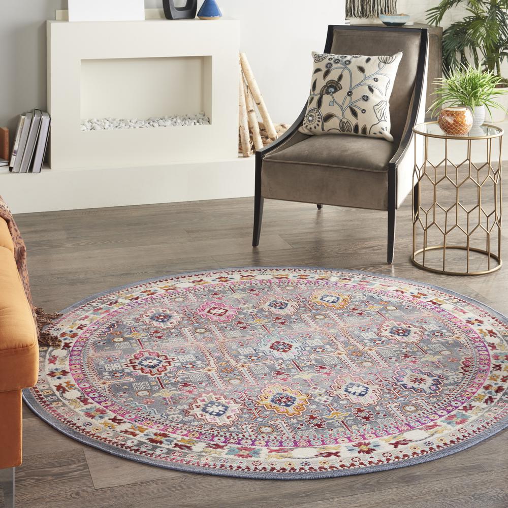 Bohemian Round Area Rug, 6' x Round. Picture 2