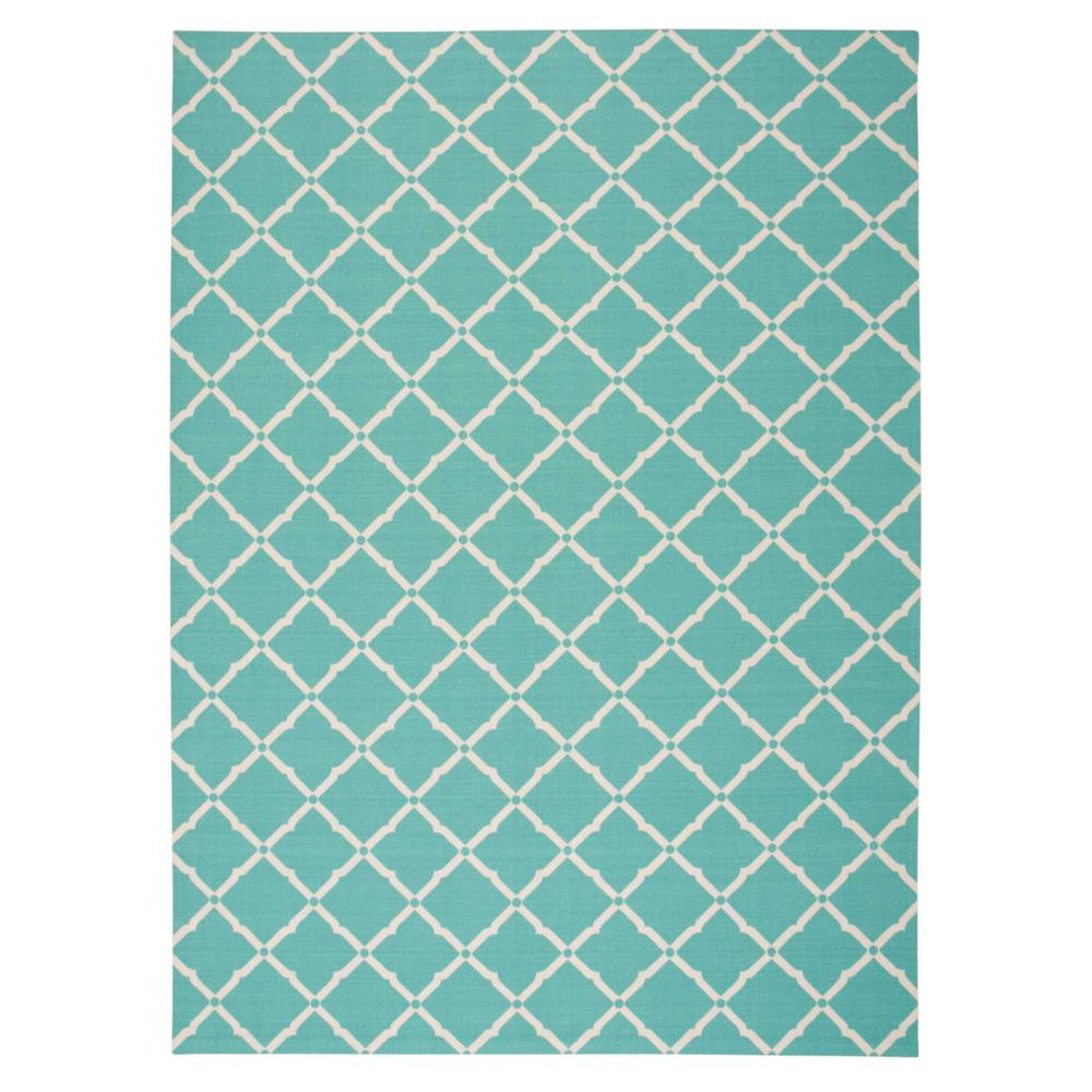 Home & Garden Area Rug, Aqua, 7'9" x 10'10". Picture 1