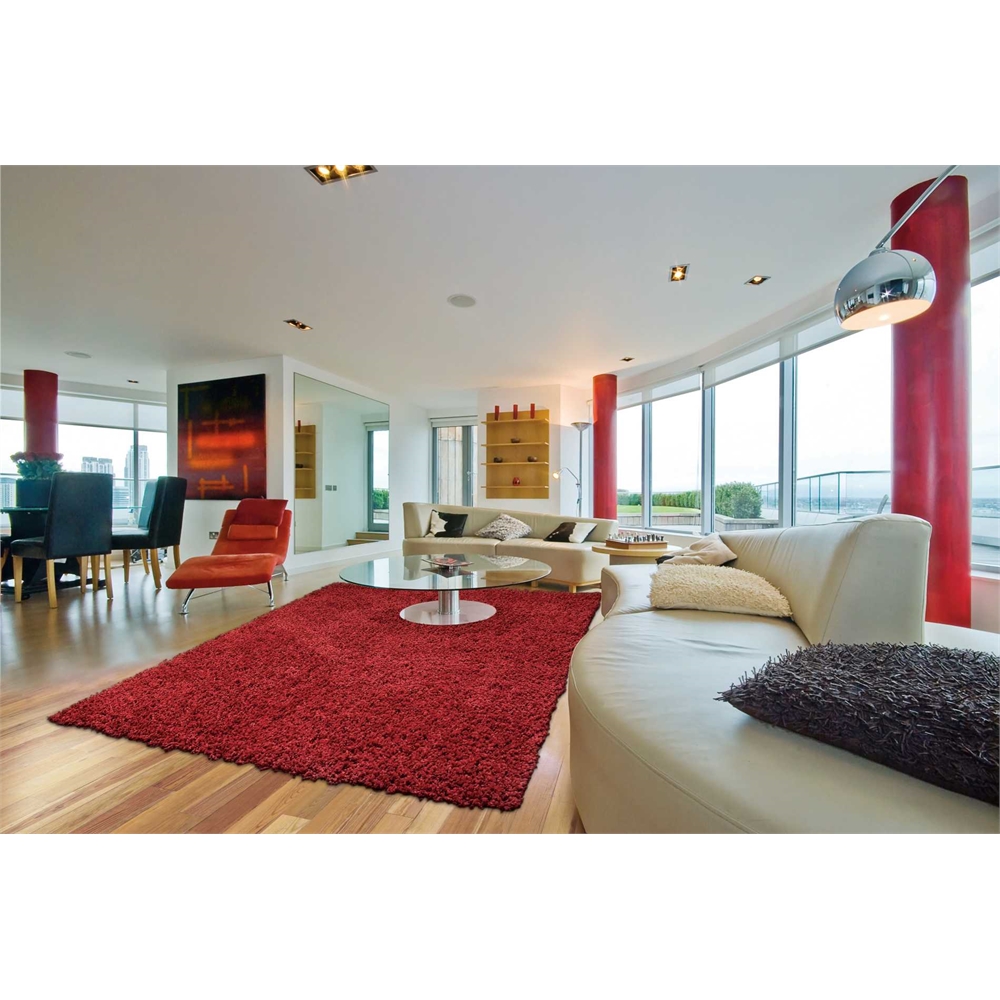 Nourison Zen Red Shag Area Rug. Picture 5
