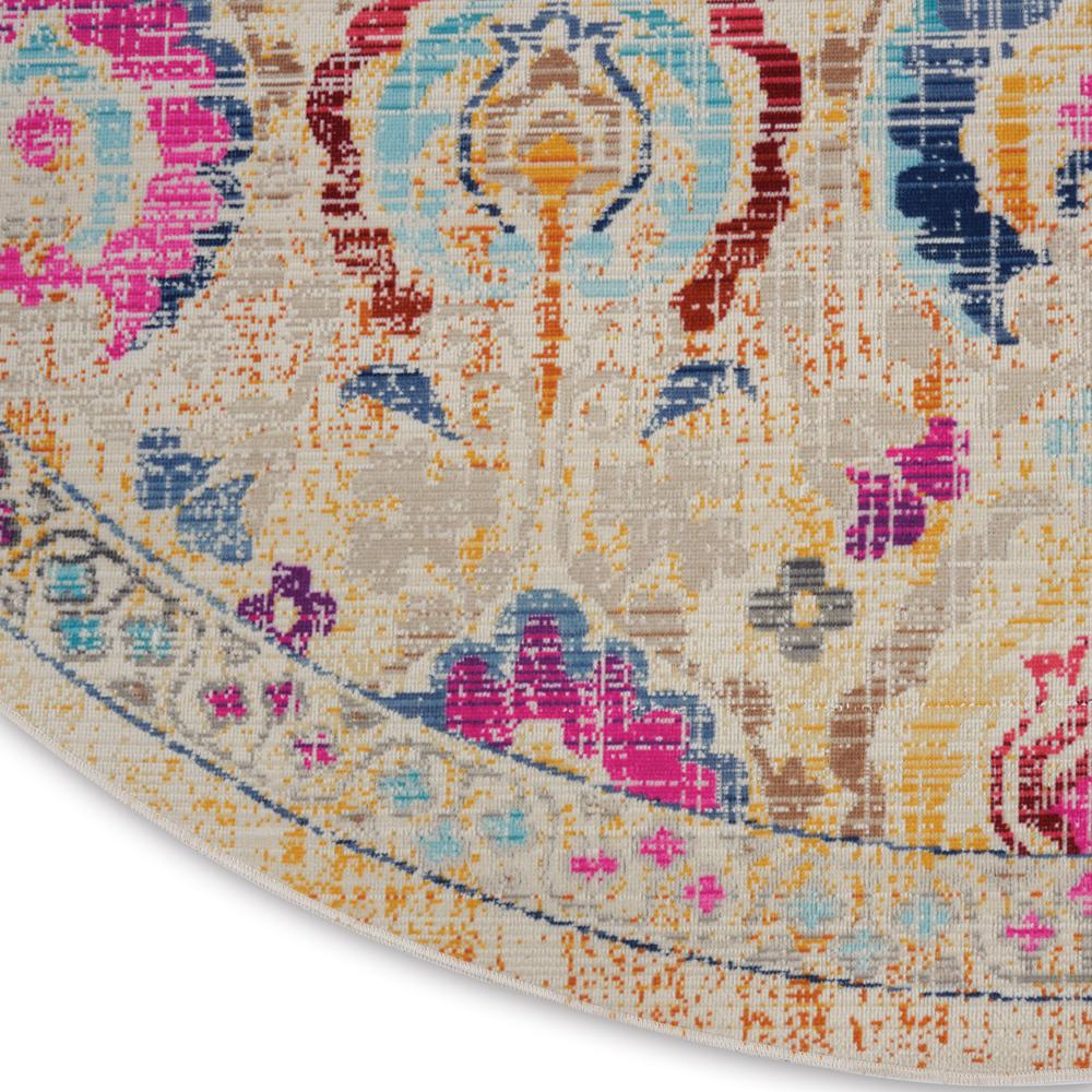 Vintage Round Area Rug, 4' x Round. Picture 6