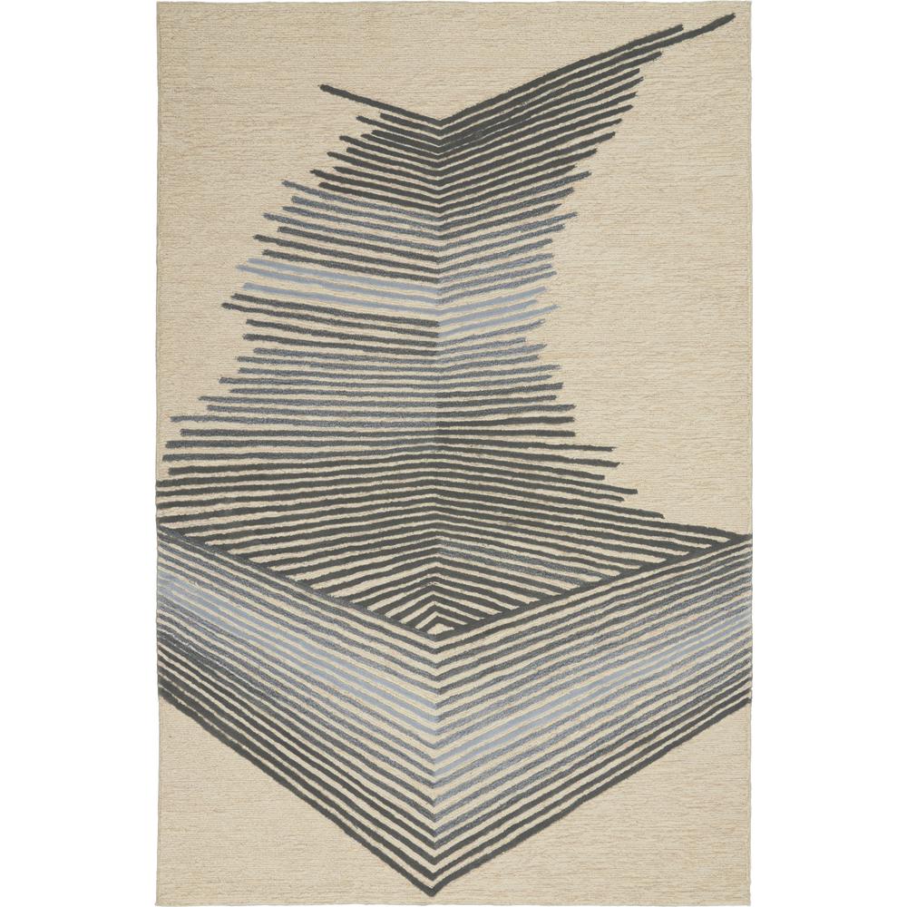 Symmetry Area Rug, Ivory/Grey, 5'3" X 7'9". Picture 1