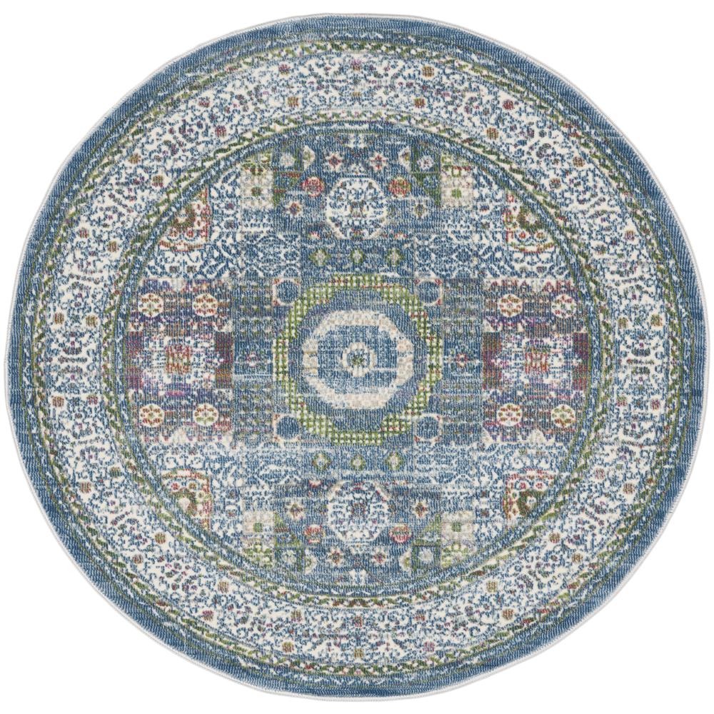Bohemian Round Area Rug, 4' x Round. Picture 1