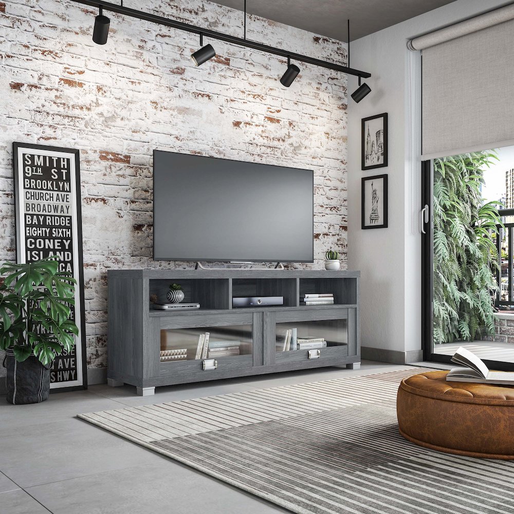 Durbin TV Stand for TVs up to 60in, Grey. Picture 5