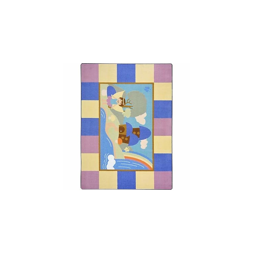 Kid Essentials Lil' Fairy 7'7" Round Area Rug in Color Multi. Picture 1
