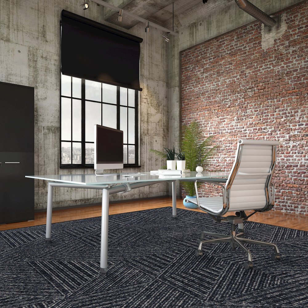 WorkSpace Above Board 5'4" x 7'8" Area Rug in Color Onyx. Picture 3