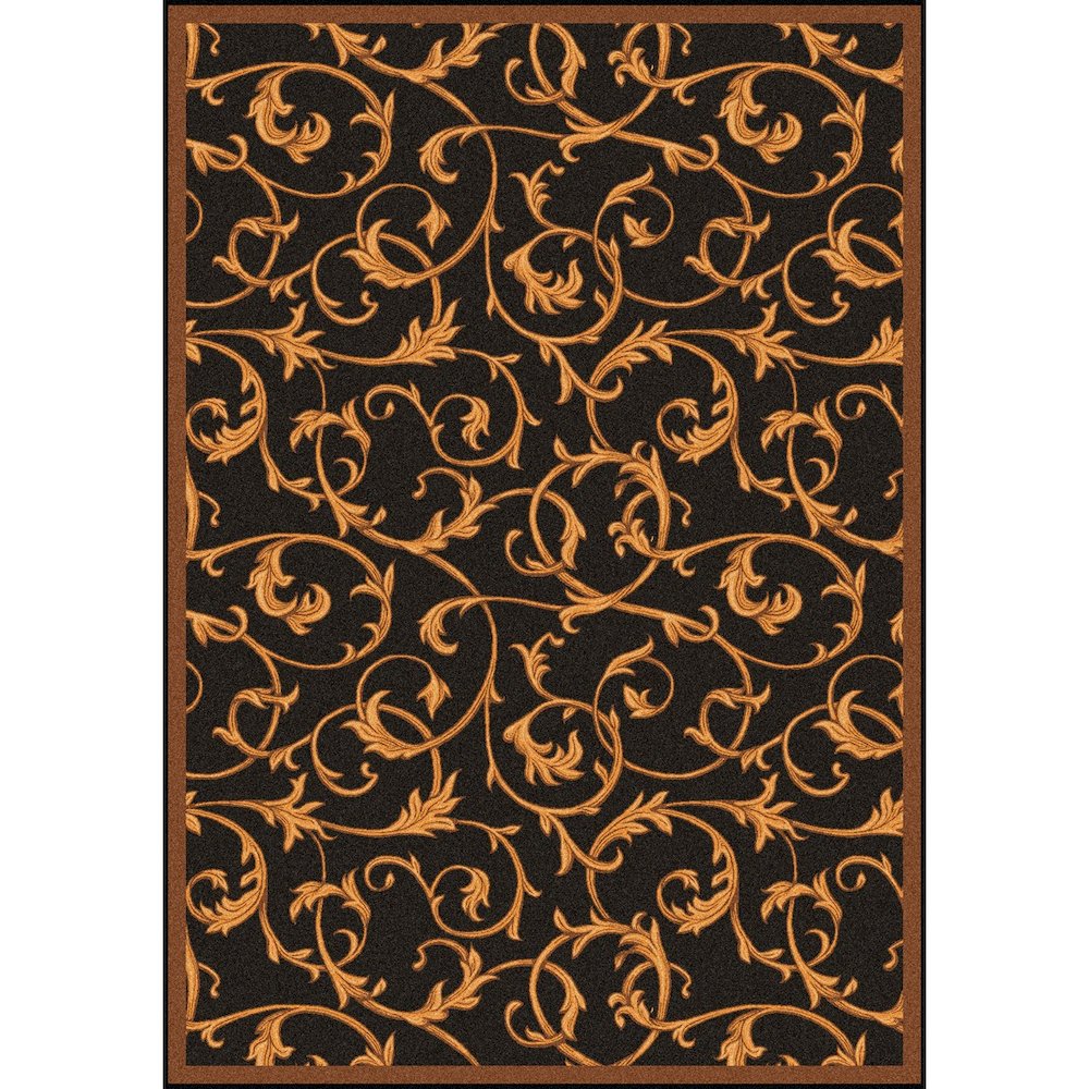 Any Day Matinee Acanthus 5'4" x 7'8" Area Rug in Color Brown. Picture 1