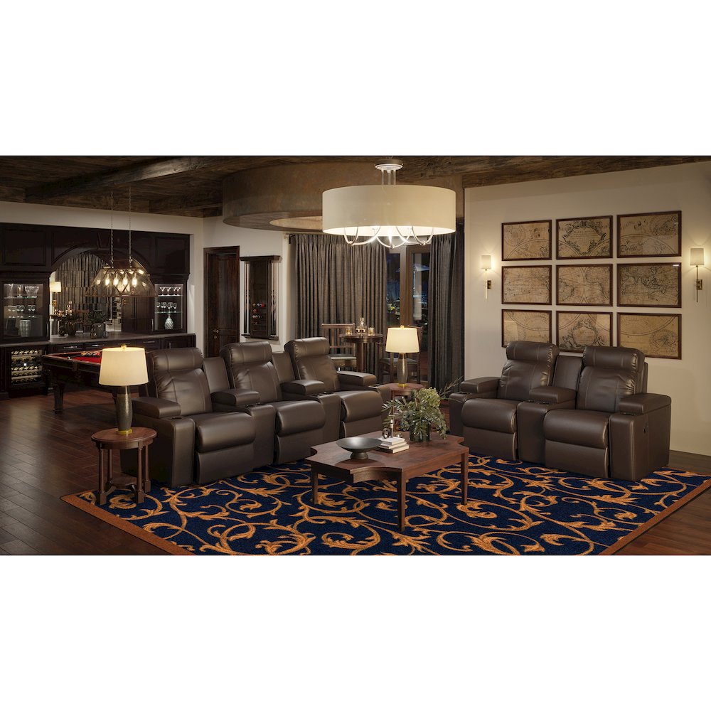 Any Day Matinee Acanthus 5'4" x 7'8" Area Rug in Color Navy. Picture 2