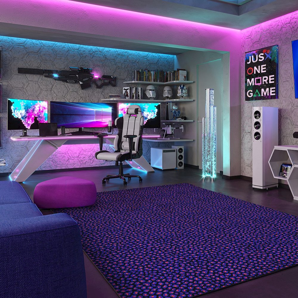 Neon Lights Afterglow 6' x 9' Area Rug in Color Fluorescent. Picture 3