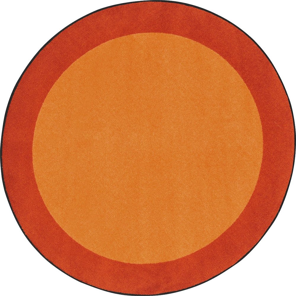 Kid Essentials All Around 5'4" Round Area Rug in Color Orange. Picture 1