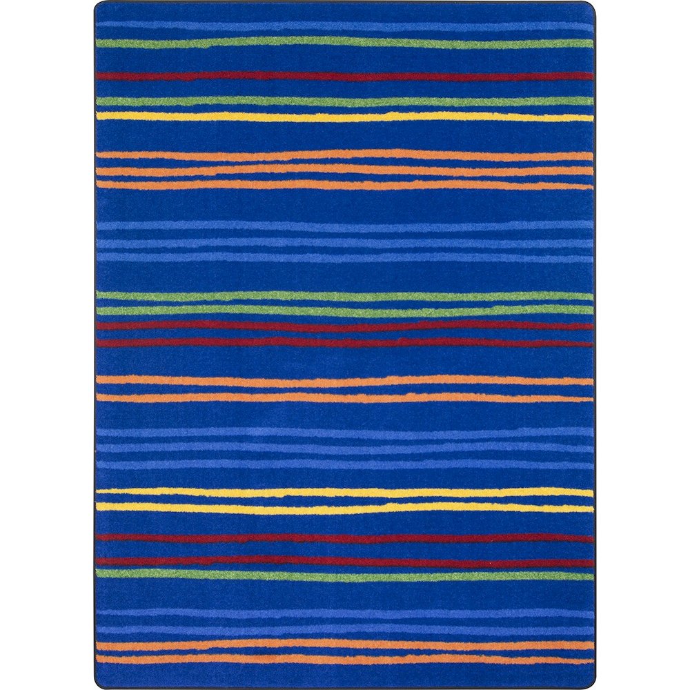 Kid Essentials All Lined Up 7'8" x 10'9" Area Rug in Color Rainbow. Picture 1