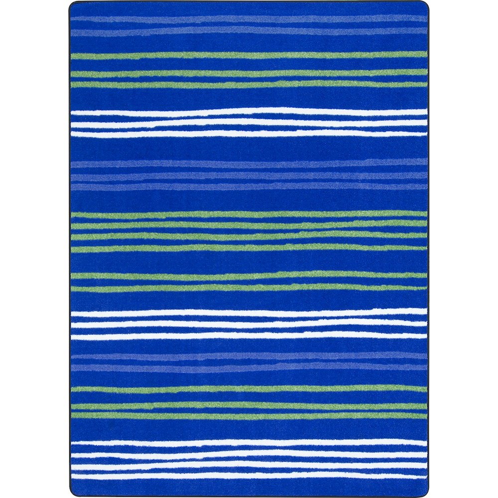 Kid Essentials All Lined Up 7'8" x 10'9" Area Rug in Color Seaglass. Picture 1