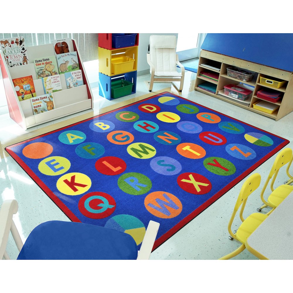 Kid Essentials Alpha-Dots 7'8" x 10'9" Area Rug in Color Multi. Picture 3