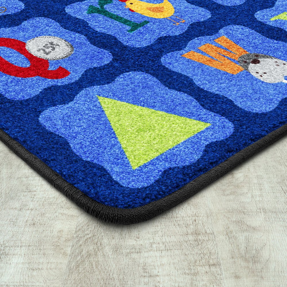 Kid Essentials Alphabet Blues 5'4" x 7'8" Area Rug in Color Multi. Picture 2