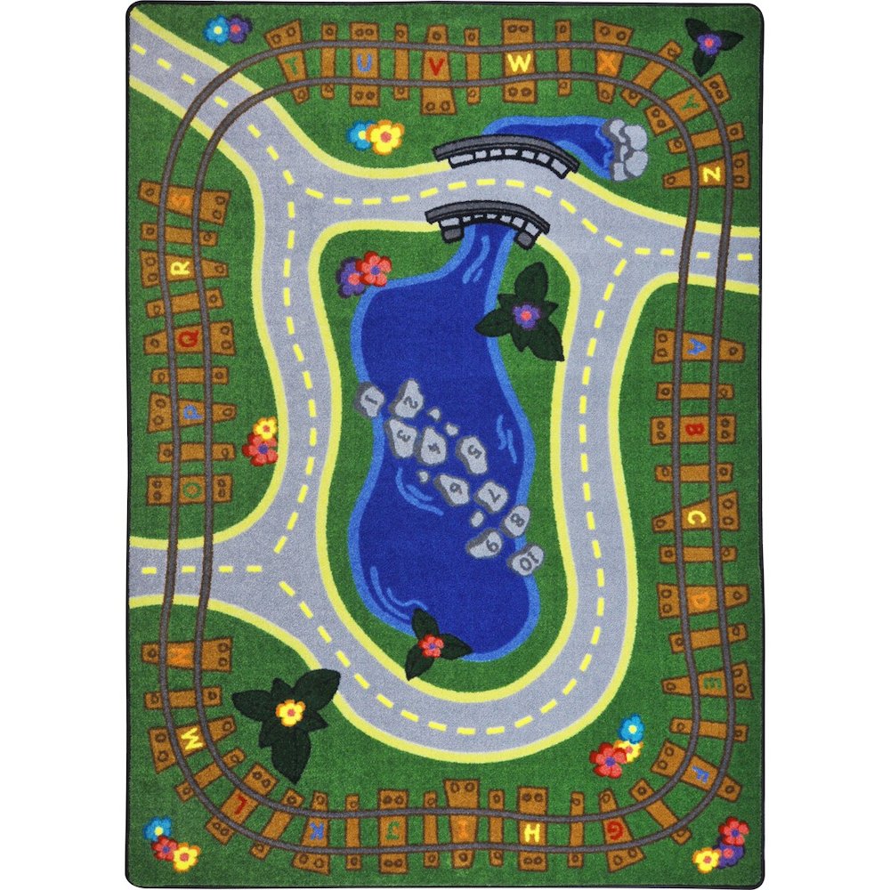 Kid Essentials Alphabet Express 7'8" x 10'9" Area Rug in Color Multi. Picture 1