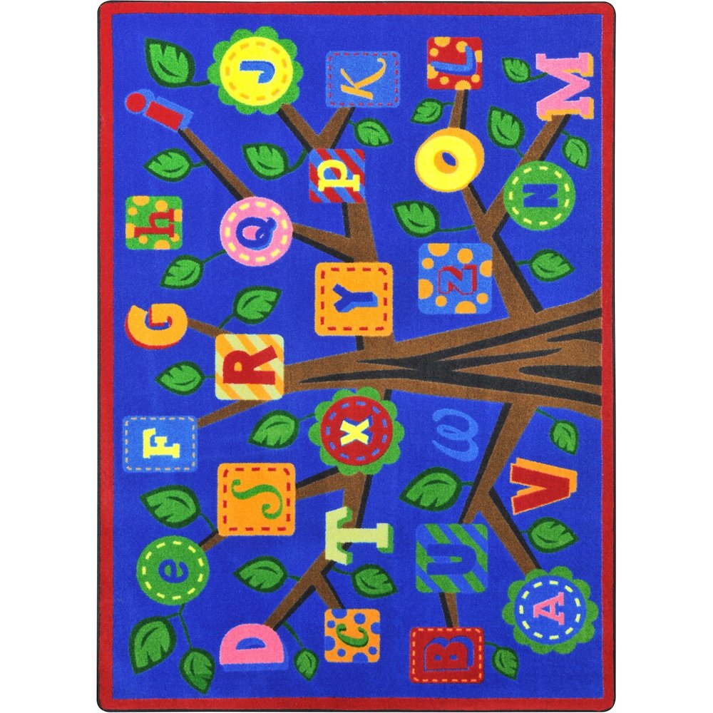 Kid Essentials Alphabet Leaves 7'8" x 10'9" Area Rug in Color Bold. Picture 1