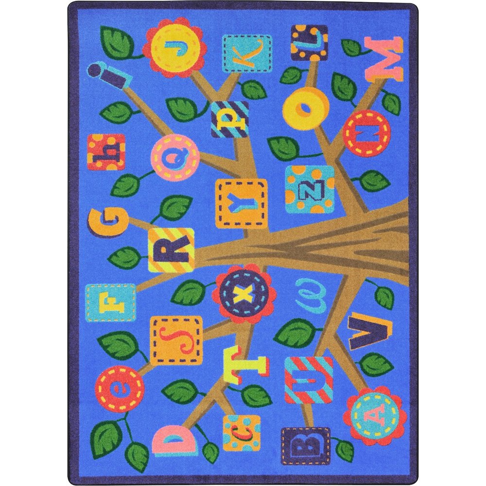 Kid Essentials Alphabet Leaves 7'8" x 10'9" Area Rug in Color Soft. Picture 1