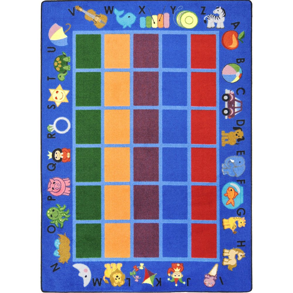 Kid Essentials Alphabet Phonics 10'9" x 13'2" Area Rug in Color Blue. Picture 1