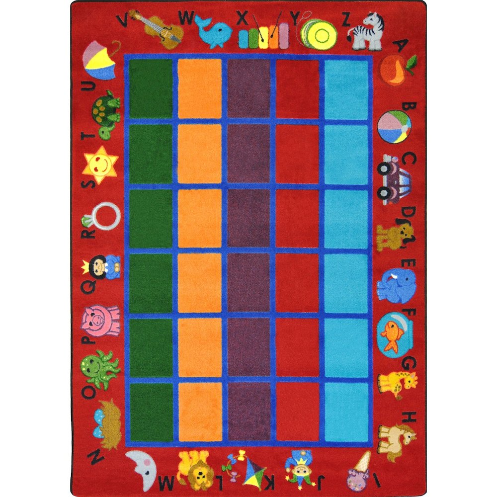 Kid Essentials Alphabet Phonics 10'9" x 13'2" Area Rug in Color Red. Picture 1