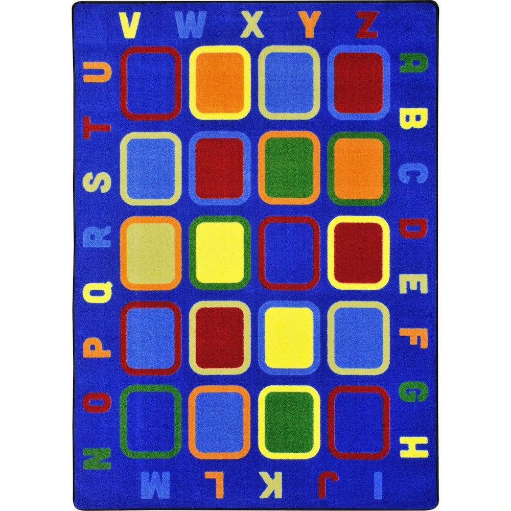Kid Essentials Alphabet Tiles 7'8" x 10'9" Area Rug in Color Multi. Picture 1